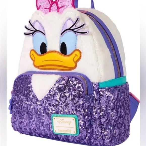 Daisy Duck 85th Anniversary Loungefly Mini Sequin Backpack - Picture 5 of 6